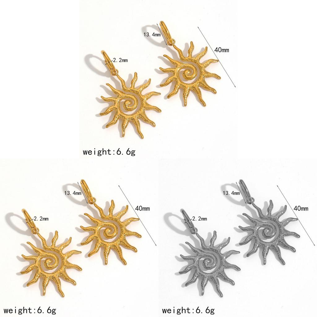 Orecchini Girasole Acciaio Inossidabile Minimalista Geometrico Gioielli Per Donna
