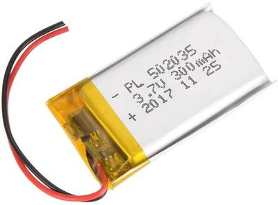 LiPo Rechargeable Battery 502035 (3.7V, 300mAh) | Ideal for Bluetooth Headphones, Smartwatches, POS Systems, Medical Devices & Portable Electronics