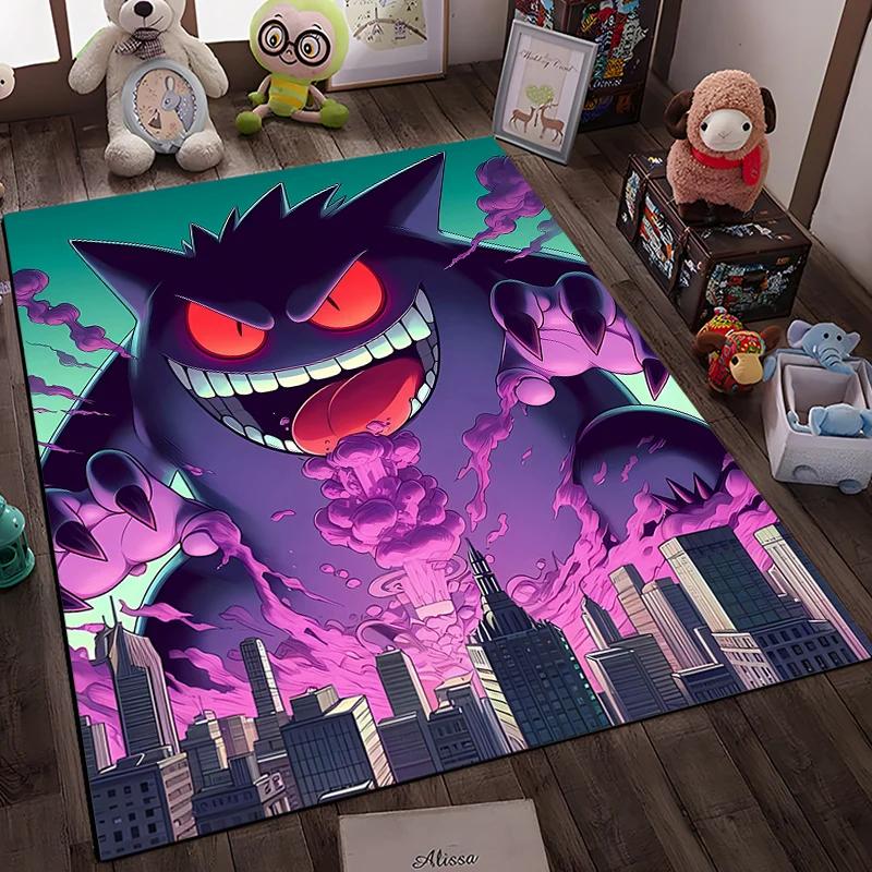 Pokemon Gengar Carpet New Release! Anti-slip Sound Insulation, Rug for Living Room Bedroom, Bedside and Office Areas,Durable Mat