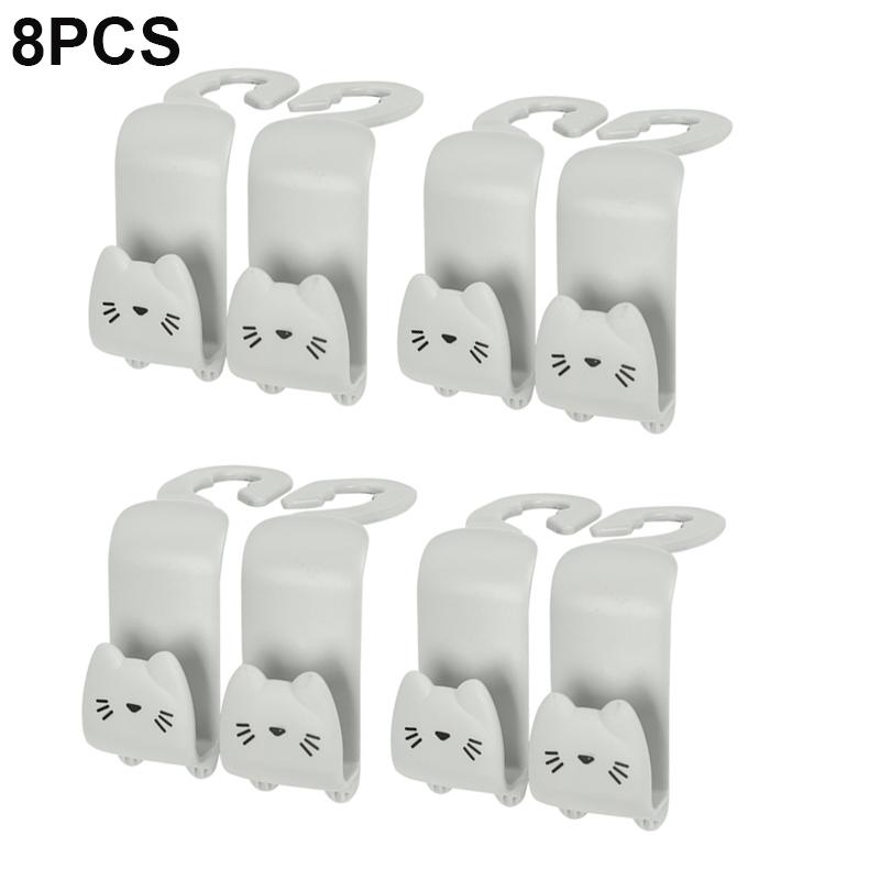 8PC Car Back Cute Small Hook Multi-Functional Car Seat Back Headrest Hook Vehicle Seat Organizer Holder Car Accessories Interior