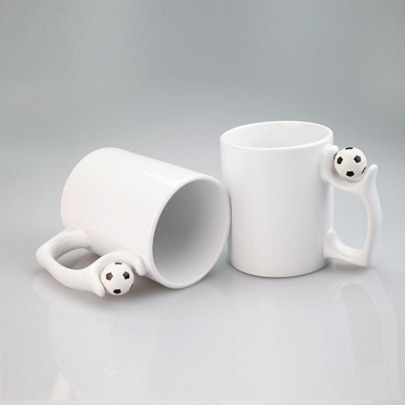 330ML Ceramic Mug with Football Handle Creative Household Office Desktop Drinking Cup for Water Tea Juice Latte Coffee Gift Mug