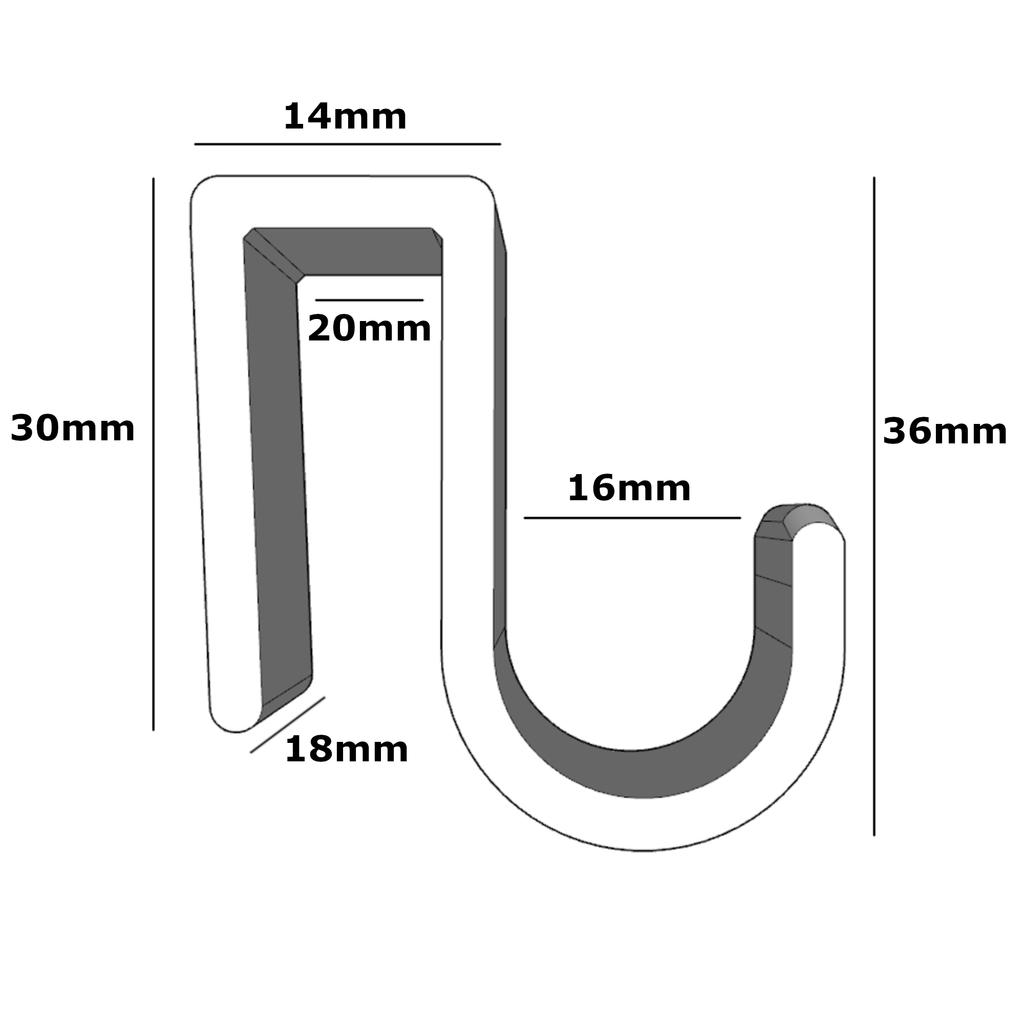 Set of 4 Radiator Hangers 20mm White