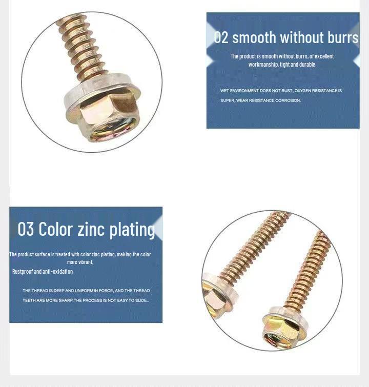 Drill Tail Color Steel Tile Dovetail Screws: Self-Tapping, Self-Drilling, M4.6 Coarse Sheet Metal Screws