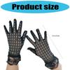 Rhinestones Embellished Gloves With Delicate Lace Trim And Breathable Polyester Fabric Costume Accessory