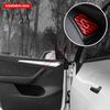 BETTERHUMZ Door Open Button Sticker Compatible with Tesla Model 3 - Model Y 2024- Carbon Fiber Door Lock Switch Trim Interior Accessories (Red)