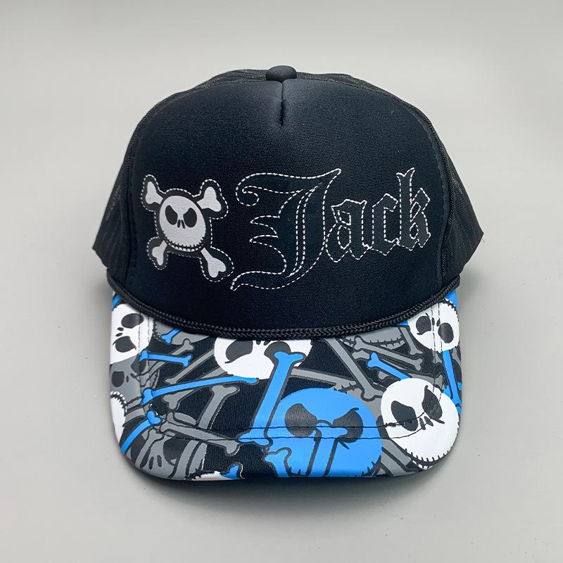 Breathable Cartoon Letter Fashion Men'S And Women'S Baseball Cap Cotton Hip Hop Skateboard Hollow Casual Sun Hat