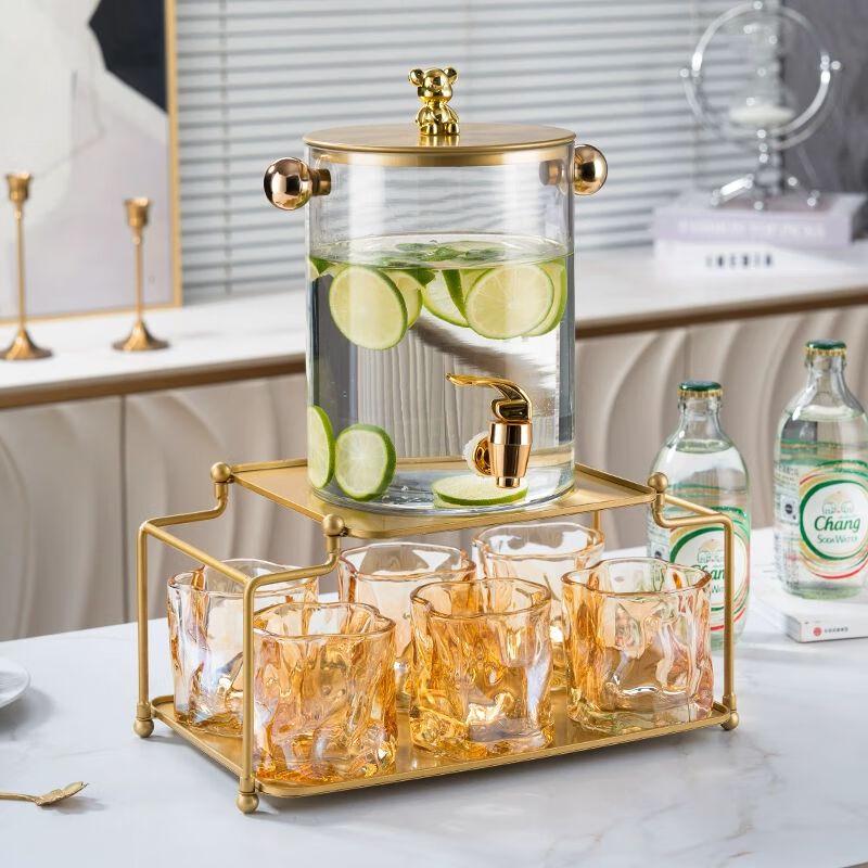 Large Capacity Glass Cold Water Pitcher with Faucet
