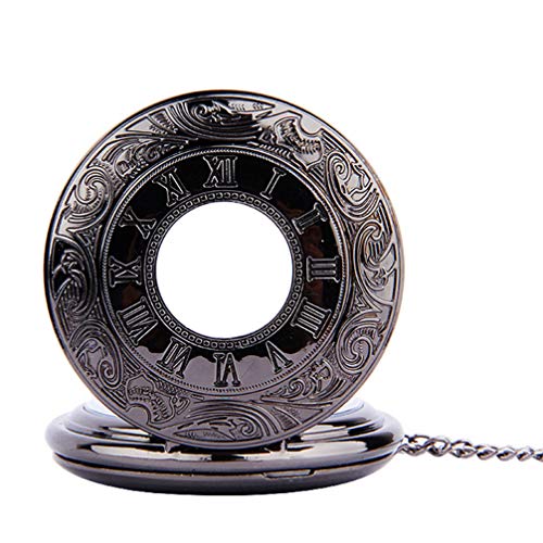 POPETPOP Pocket Watch, Antique Nurse Watch, Keychain, Retro, Simple, Alloy, Silver/Black Dial, Men's, Women's, Backpack, Bag, Pocket, Schoolbag