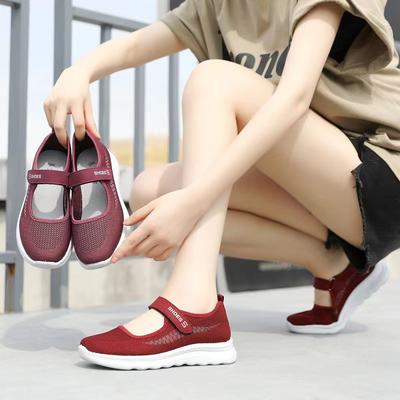 ****** und Herbst Damen Schuhe Lässige Mode Canvas Schuhe Fliegendes Stricken S**t Sohle Fischer Flache Sohle Atmungsaktiv Alte ******* Stoffschuhe