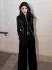Women's Korean Style Casual Sportswear Set: Hooded Sweatshirt & Wide-Leg Pants (Spring/Autumn 2025)