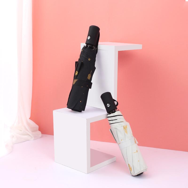 Guarda-chuva Automático Triplo de Sol com Estilo Fresco – Logotipos Personalizáveis para Proteção contra Sol e Chuva