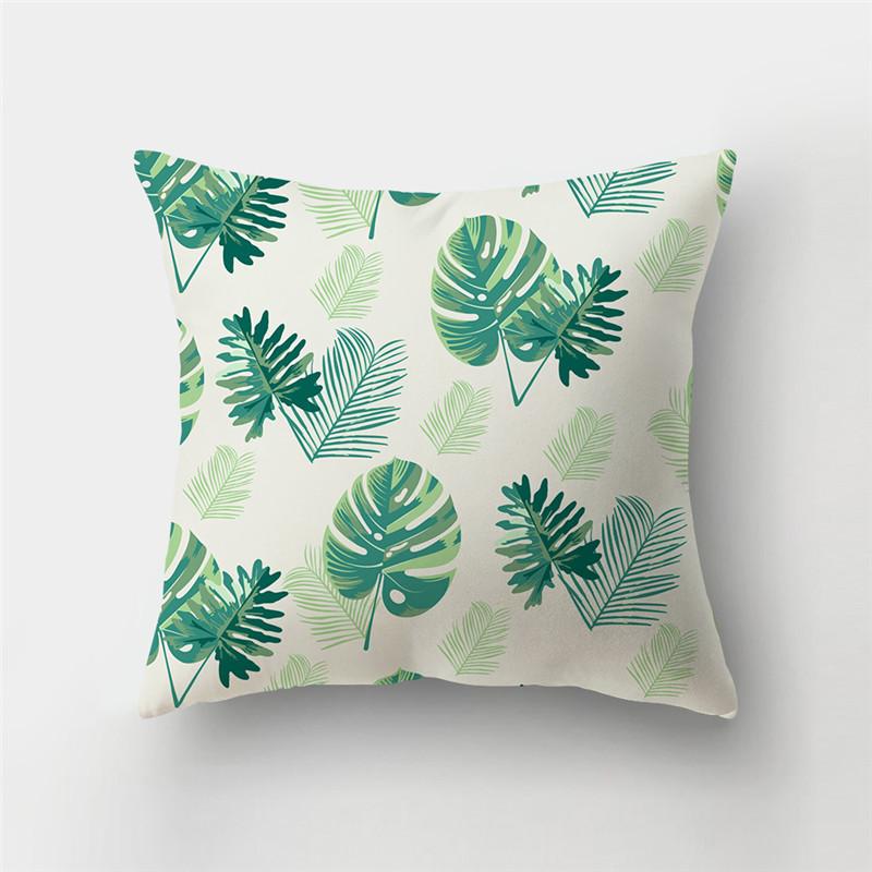 Fresh Summer Leaves Tropical Plants Square Cushion Cover Home Living Room Sofa Bedroom Decoration Pillow Cover