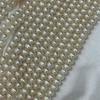 Natural Freshwater Pearl Necklace: 6-7mm White & Translucent Pink Luster, Near Round Potato Shape, Semi-Finished.