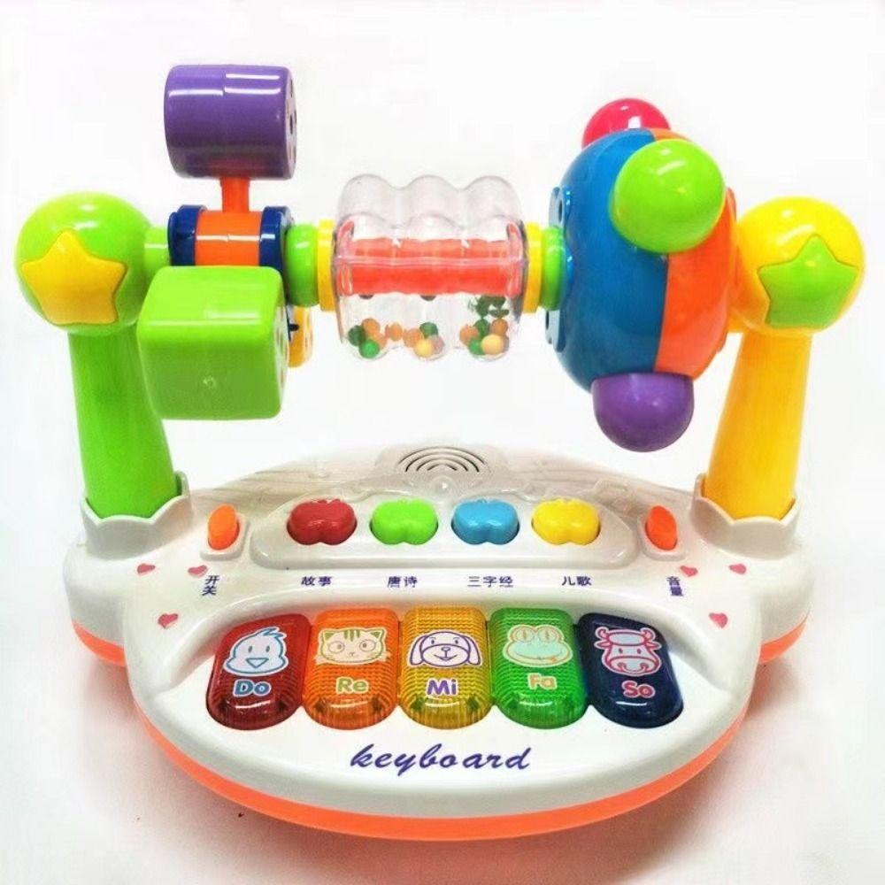 with Light Sound Baby Music Piano Toy Rotating Bell Early Educational Music Toy  Baby Playing