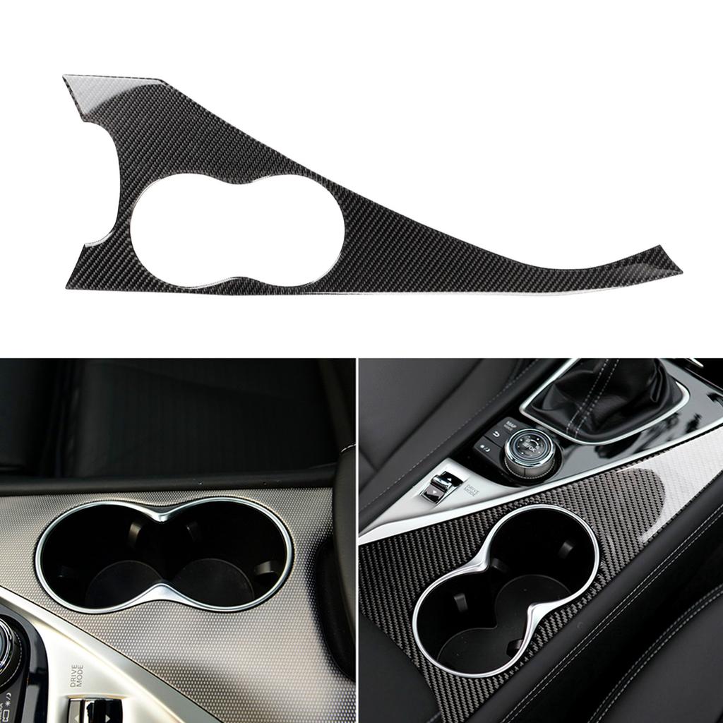 Upgraded Frame Cover Vehicle Interior Trim Cover Water Cup Holder Panel Sticker Cover Durable Fitting for Q50 2014-19