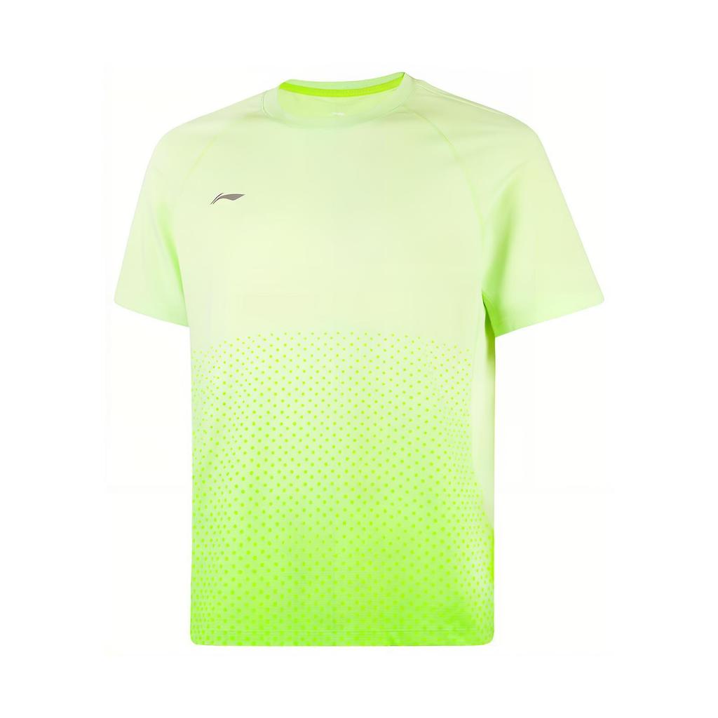 Li-Ning Gradient Round Neck Breathable Versatile Casual Short Sleeve T-Shirt Men Tops Sprite-Green Digital-Green ATSV437-7