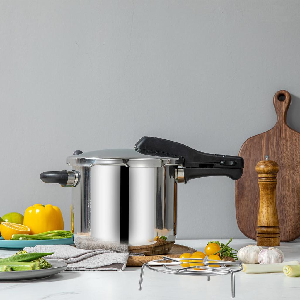 Uxcell Set of 2 6.3" Diameter Stainless Steel Trivet Steamer Racks for Pots, Electric Pressure Cookers, and Frying Pans, Silver (1.2"/2.8" Height)