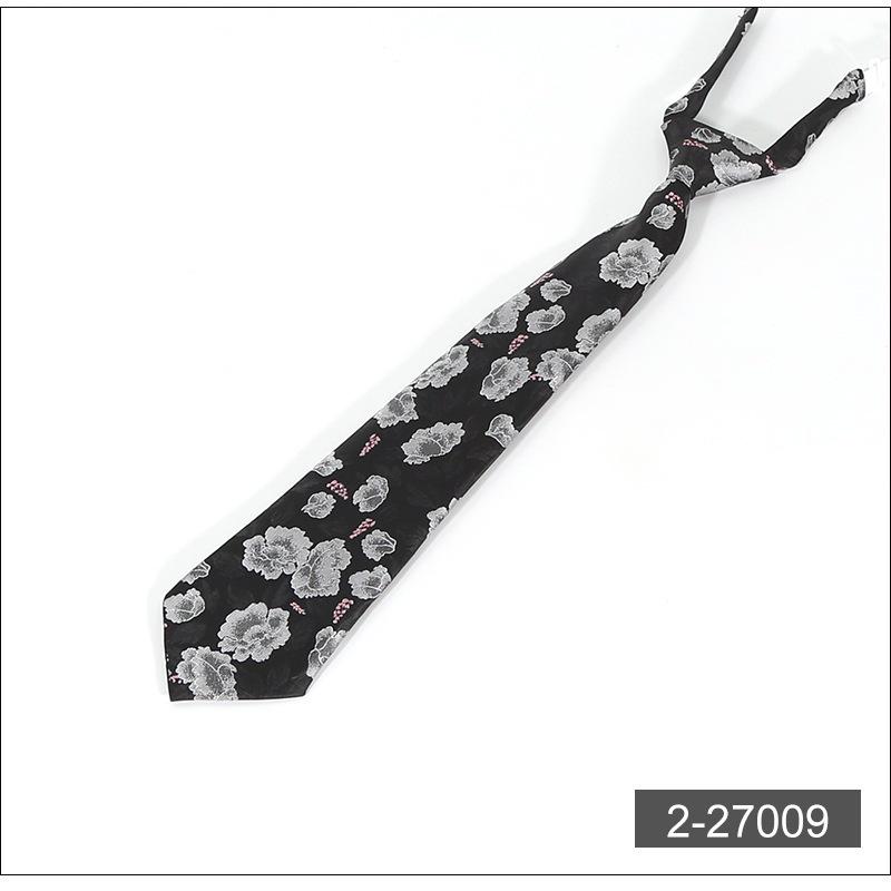 Cashew Flower Men's No-Tie Zipper Shirt Tie for Uniforms