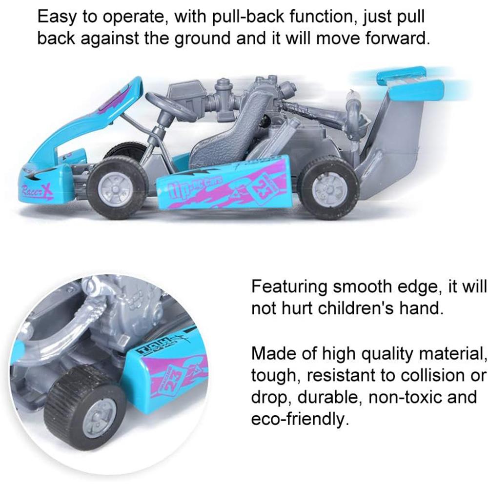 1/32 Scale Kid Model Car Toy, Baby Children Alloy Pull Back Racing Go-Kart Mini Car Vehicles Toys for Toddlers Boys Girls Christmas, New Year Gifts