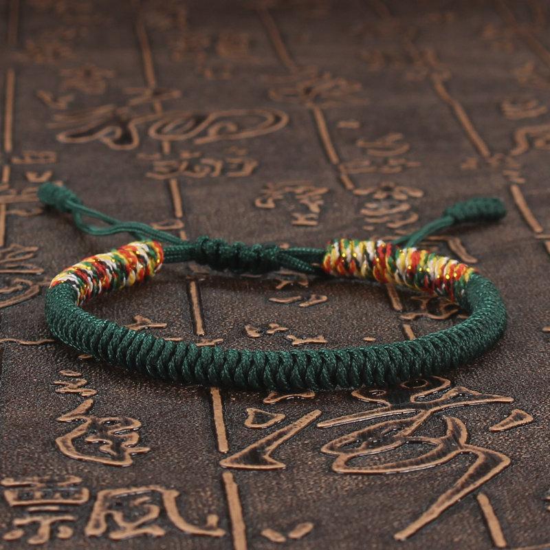 Tibetan Buddhist Lucky Bracelet Unisex Braid Red Thread Rope Adjustable King Kong Knot Bracelets for Womern Men Bangles Jewelry