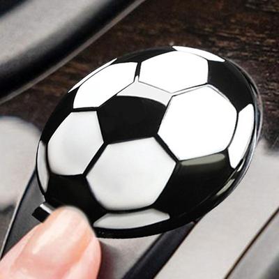 Araba Çalıştırma Düğmesi Koruyucu Kılıf Futbol Tasarım Basmalı Çalıştırma Düğmesi Koruyucu Kılıf Araba İç Mekan ve Motor Dekorasyon Düğmesi