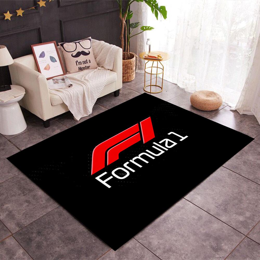 Tappeti Antiscivolo a Tema Icone di Velocità Formula 1 - Decorazioni per la Casa in Poliestere, Adatti per Camere da Letto, Soggiorni, Ingressi, Studi e Decorazioni