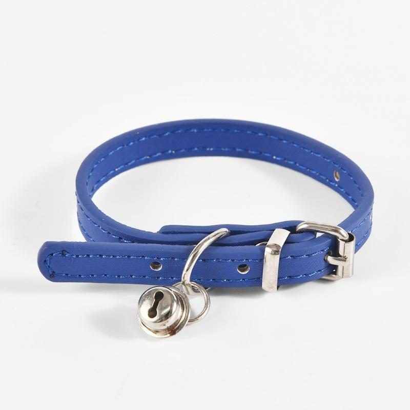 Pet Collar Large Dog Chain Waterproof and Wear-resistant Dog Cat Collar PU Leather Medium and Small Dog Bell Collar