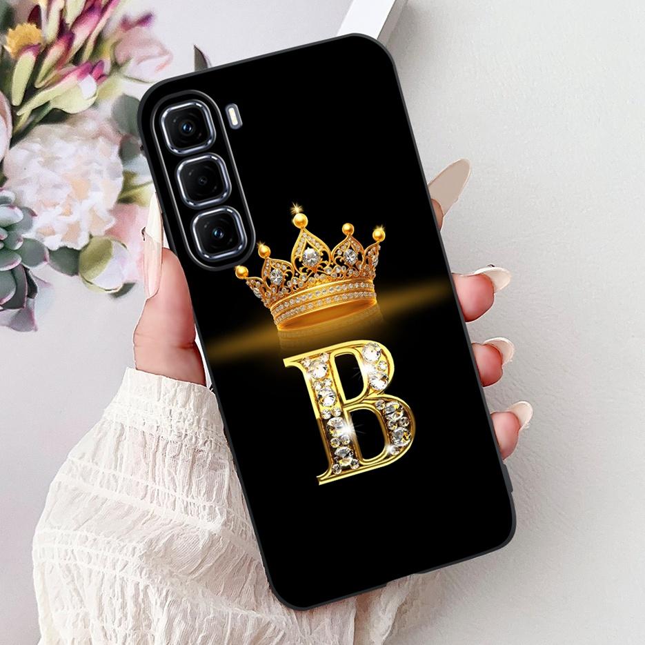 For Infinix Hot 50 Pro Plus Case X6880 New Crown Letters Cover Soft Slim Phone Case For Infinix Hot 50 Pro Hot50 4G Fundas Coque