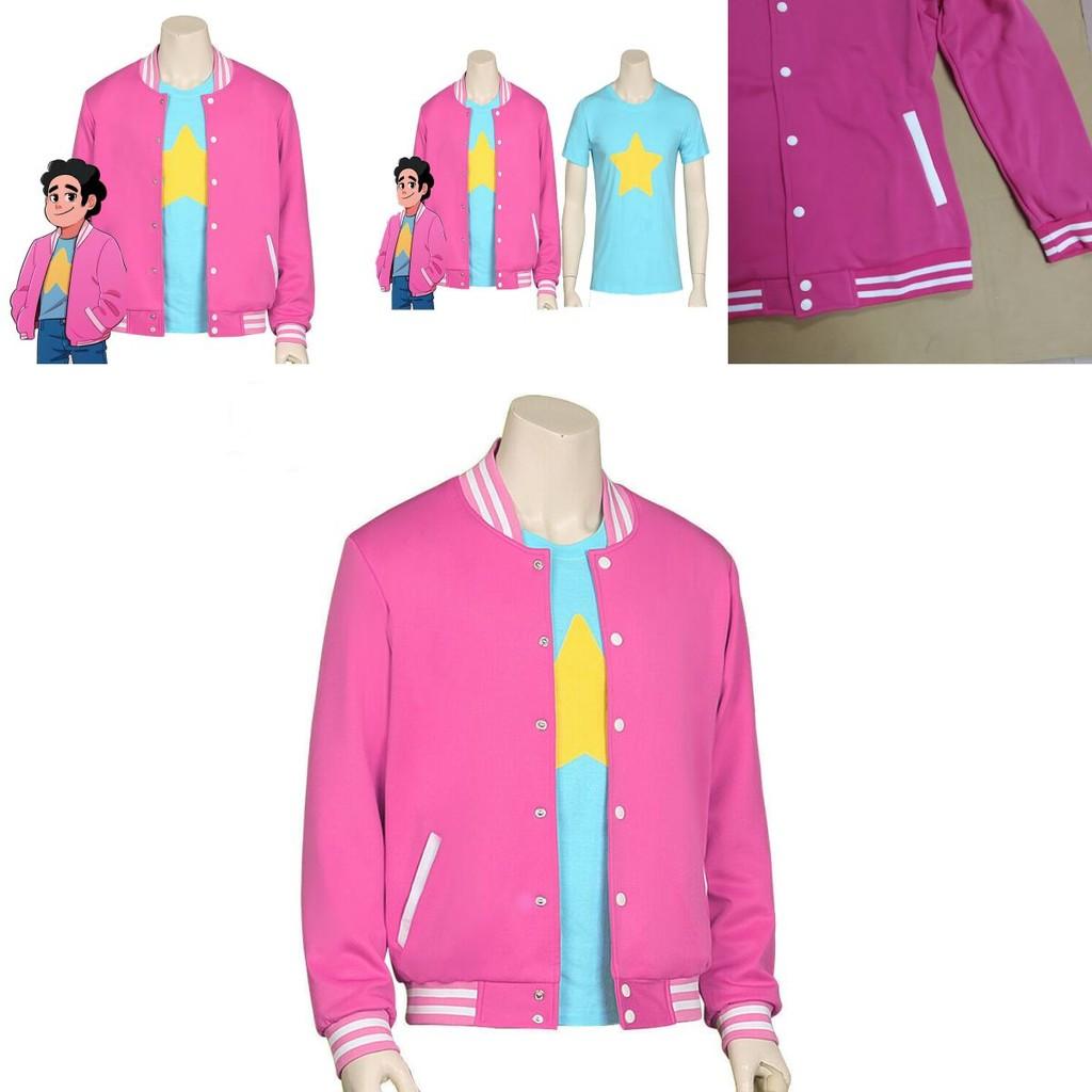 Steven Universe Cosplay Baseballová Uniforma Unisex Tričko Bunda Kostým Sada**
