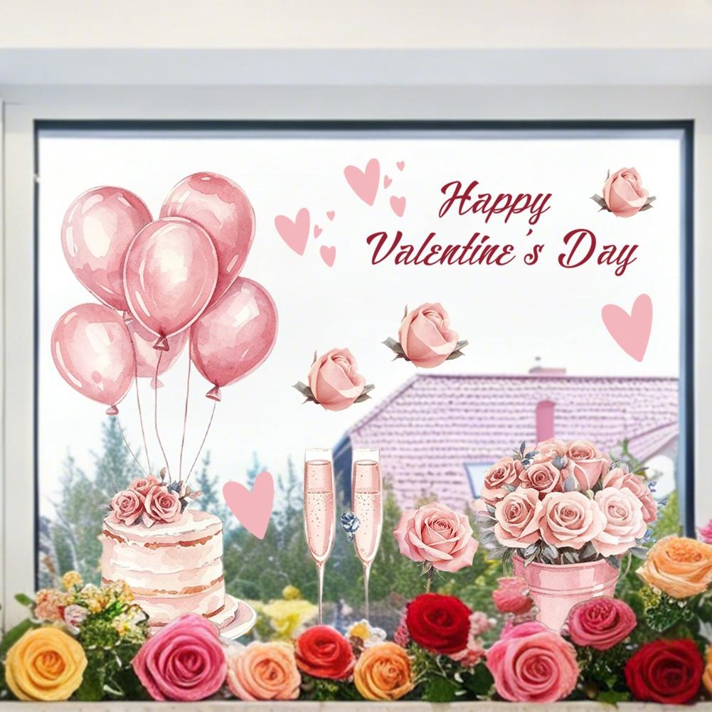 

Heart-shaped Decal Valentine Stickers Static Cling Technology PVC Material Residue-free Removal Double-sided Pattern China Mainland