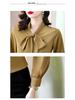 Women's Fashion Silk Long-Sleeve Bow Shirt, 2025 New Collection
