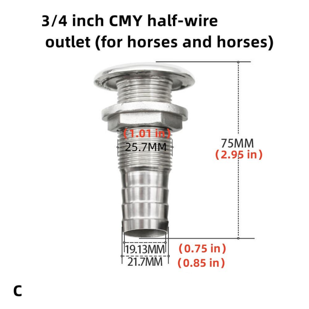 316 Stainless Steel Pagoda Half Silk Outlet Ventilation Holes Yacht Speedboat Marine Tailpipe Hose Outlet