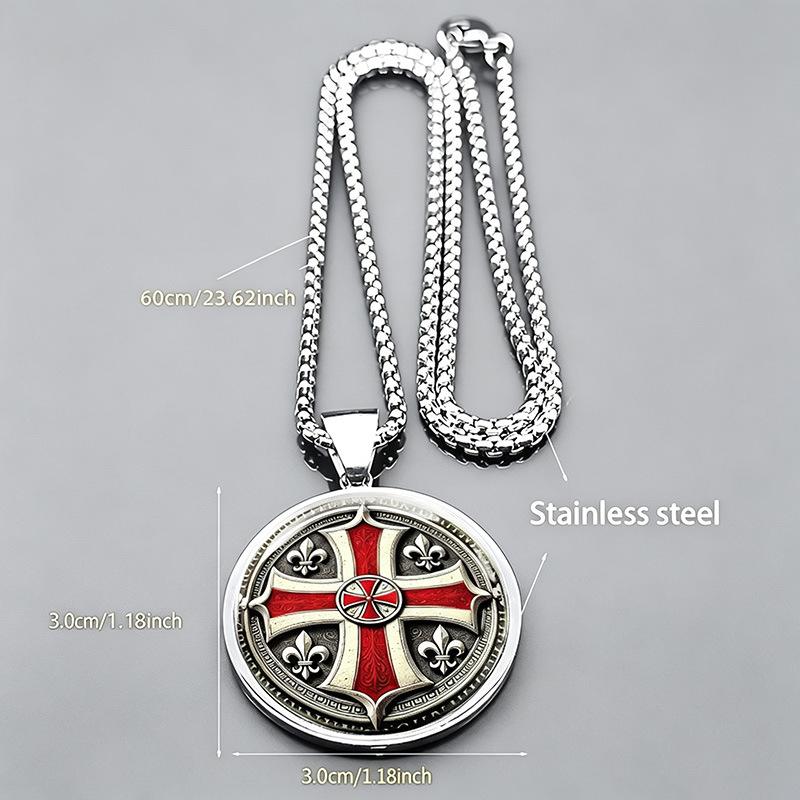 Men's Knights Templar Trendy Men's Faith Totem Accessories Anti-rust and Wear-resistant Necklace Pendant