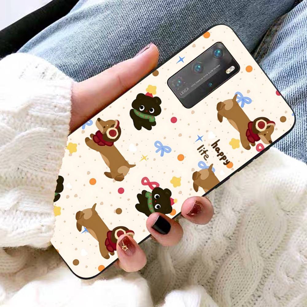 Cute Dachshund Bulldog Phone Case For Huawei P 8 9 10 20 30 40 50 Pro Lite Psmart Honor 10 Lite 70 Mate 20lite