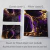 3pcs Purple Skull 3D Printed Bedding Set Luxury Soft Duvet Cover King Queen Twin Single Size Birthday Gift for Boy Bedroom Decor