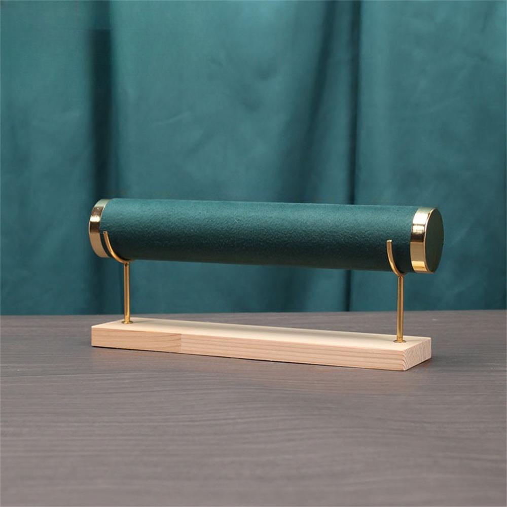Fashion Bracelet Display Stand Single Layer Necklace Bangle Headband Watches Jewelry Storage Rack With Wooden Base Counter Props