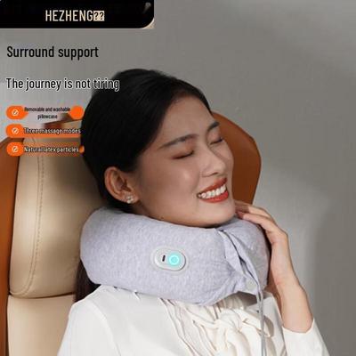 HEZHENG Tragbares U-förmiges Nackenmassagekissen CN-Stecker (Adapter enthalten)