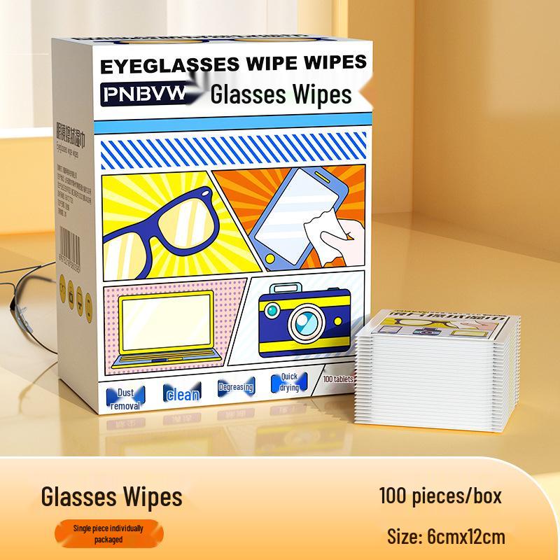 Eyeglass Wet Wipes - Lens Cleaning, Quick-Drying, Disposable Cloths for Decontamination & Degreasing