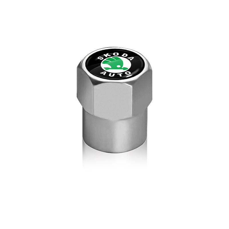 4 stk Bilhjul Dekk Bolt-in Ventilkapsler Merke Biltilbehør For Skoda Octavia MK2 MK3 2 3 A7 Fabia Karoq Kodiaq Superb Rapid Kamiq