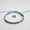 Bracelet Tissé Coloré en Coton-Lin Ajustable Fait Main