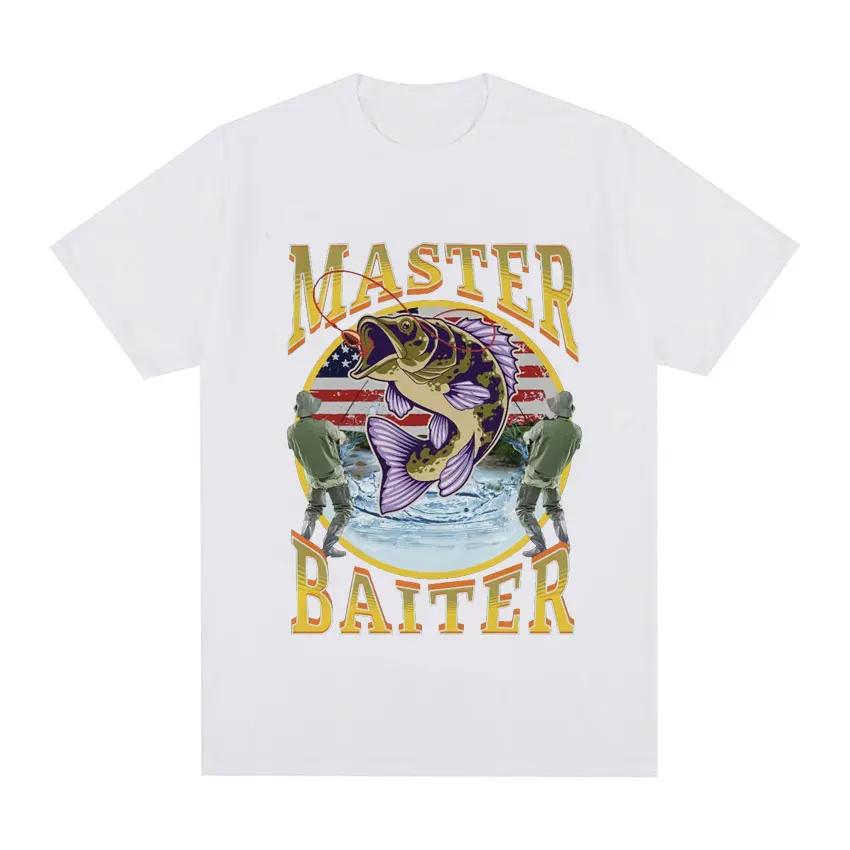 Y2k Tshirt Men Clothing New in Top Tees Mens TShirt Camisetas Funny Master Baiter Fishing Parody Short Sleeved Round Neck