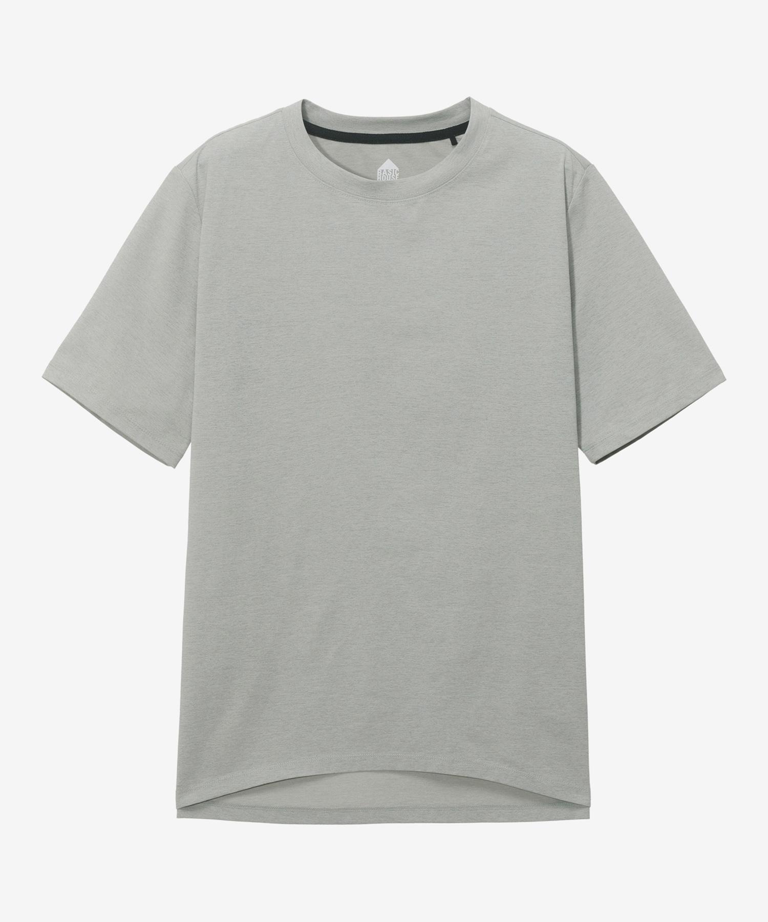 Basic House Women S Cool Sorona Semi-Overfit Round Neck Short Sleeve T-Shirt Green Lzts3202 Ge/085