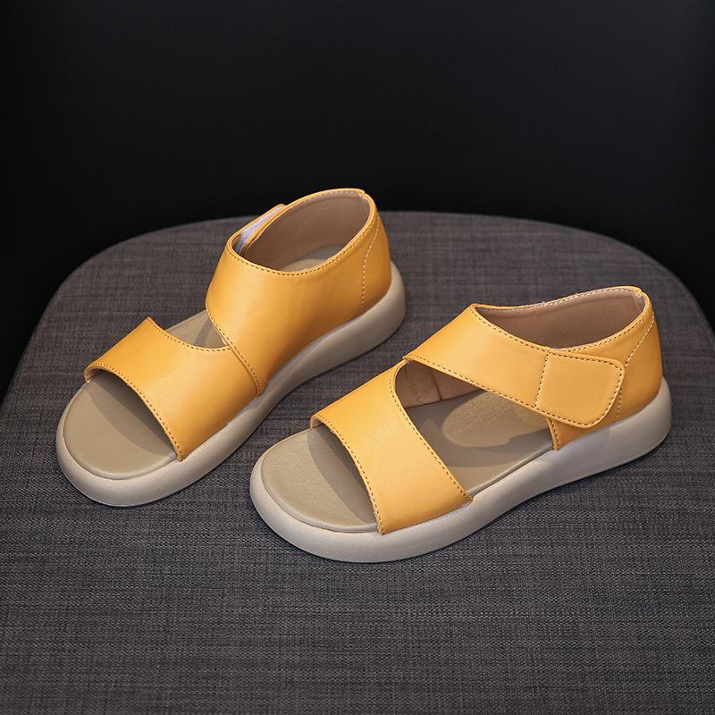 Summer New Fairy Style Flat-soled Soft-soled Sandals Fashionable Two Wear Rear Bag and Roman Beach Sandals Female