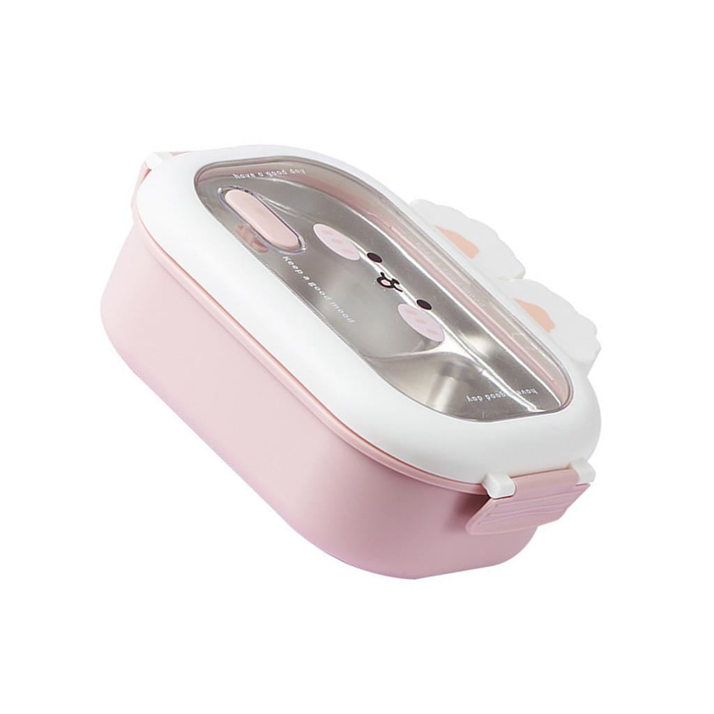 Rabbit Decorated Meal Container Multi Compartment Rabbit Lunch Box for Children Sturdy Stainless Steel Container