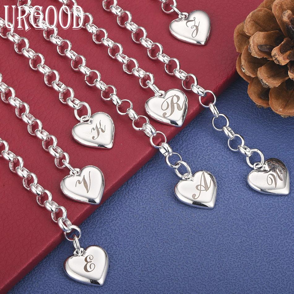 925 Sterling Silber Seitenkette mit Buchstaben Exquisites Armband Geschenk Schmuck