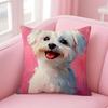 WWest Highland White Terrier Cushion Cover Pillowcase Short Plush Invisible zipper Room Sofa Cushion Cover