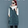 Waistcoat Cotton Vest Women Sleeveless Winter Autumn Female Hooded Warm Long Vest Solid Coat Female