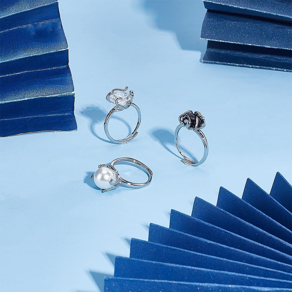 PH PandaHall 6PCS Claw Ring Blank, 3 Style Adjustable Ring Blank Ring Base Setting Twist Wrap Finger Rings for Irregular Gemstone Setting Handmade