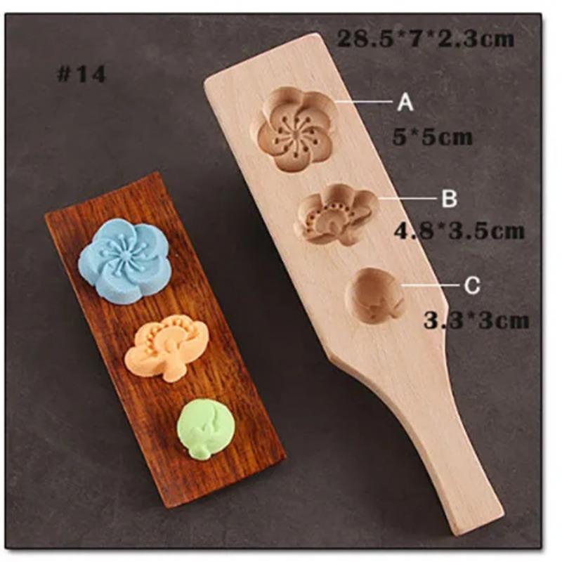 Wooden Pastry Mould Mung Bean Cake Mold Baking Tool 3d Ice Cream Diy Kitchen Household Products A Snack Accessories Party Gift
