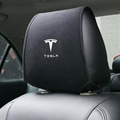 1PC New Cotton Car Interior Seat Headrest Pillow Protector Cover For Model 3 Model S X Model Y Roadster SpaceX Accessories